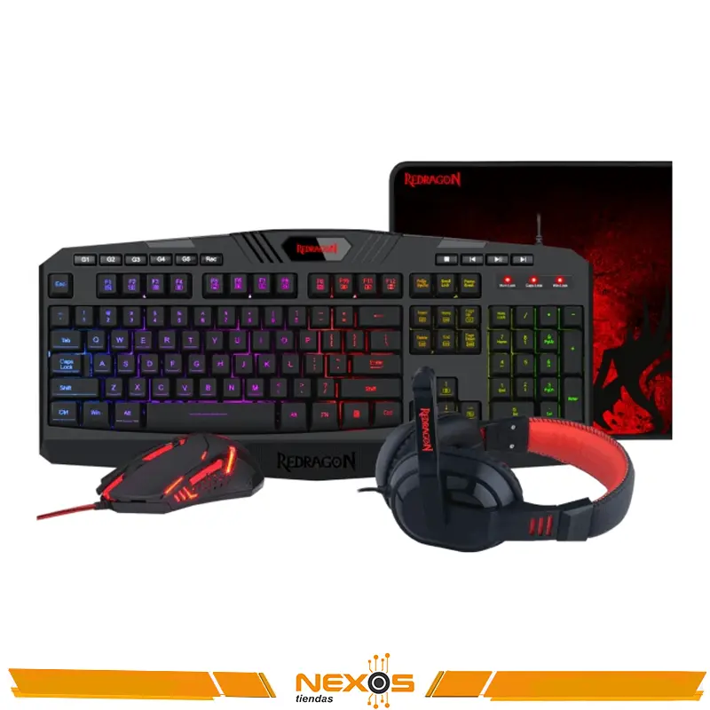 TECLADO REDRAGON GAMING ESSENTIALS KIT 4 EN 1