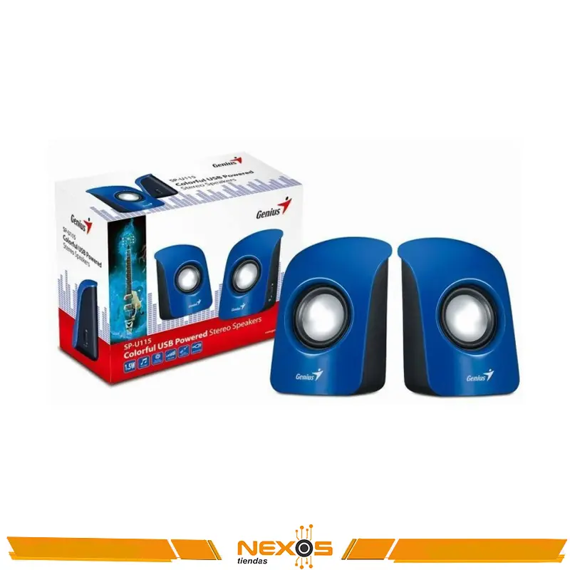PARLANTE GENIUS SP-U115 1.5W ESTÉREO USB MULTICOLOR AZUL