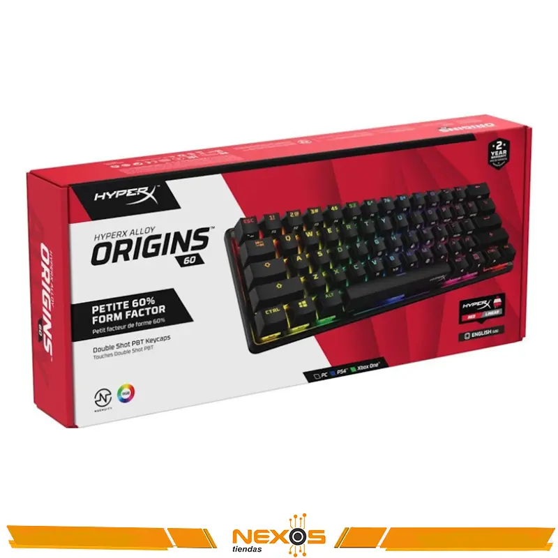 TECLADO HYPERX ALLOY ORIGINS 60% | MECANICO | SW-RED | RGB