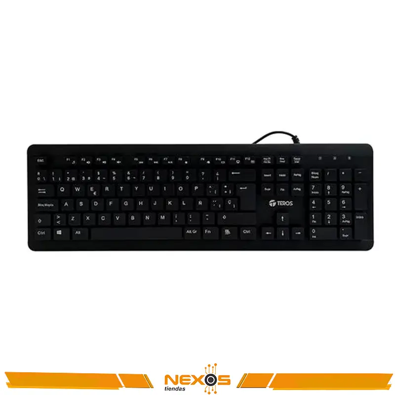 TECLADO TEROS TE-4065N, LAVABLE A PRUEBA DE AGUA, IPX7, USB, Negro