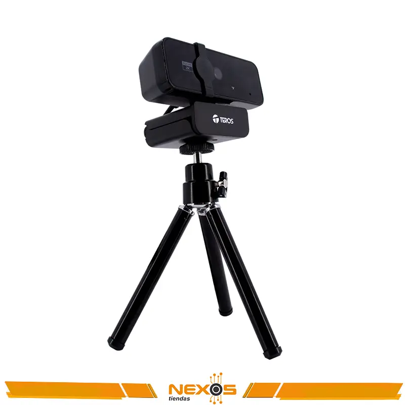 CAMARA WEB TEROS TE-9072 HASTA 2592P 2K, MICRÓFONO INCORPORADO, USB 2.0 INCLUYE TRIPODE