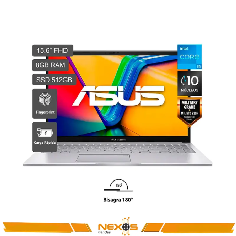 LAPTOP ASUS X1504ZA-NJ278W, INTEL CORE I5-1235U, RAM 8GB DDR4, SSD 512GB,15.6” 