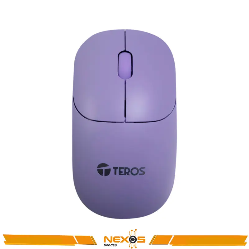 MOUSE TEROS TE-1219S OPTICO INALAMBRICO 1000 DPI RECEPTOPR USB COLOR MORADO
