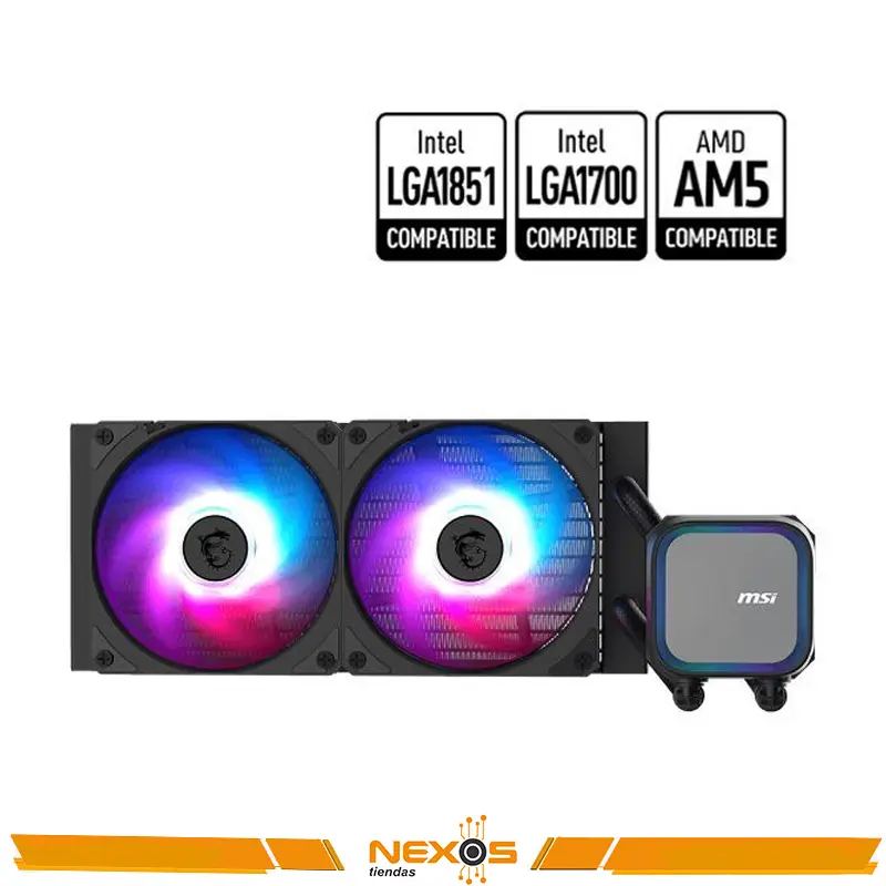 COOLER PARA PC MSI MAG CORELIQUID A13 240 2 VENTILADORES ENFRIAMIENTO LIQUIDO