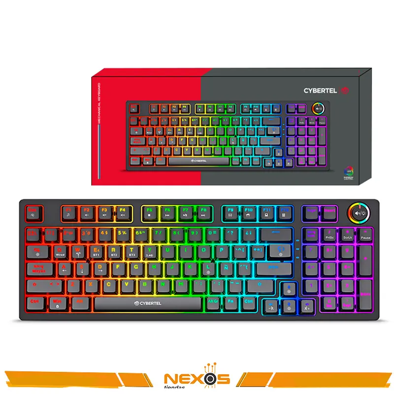 TECLADO MECANICO, CYBERTEL,STRIKER CBX-K1008-3M RGB , BT,WIFI 
