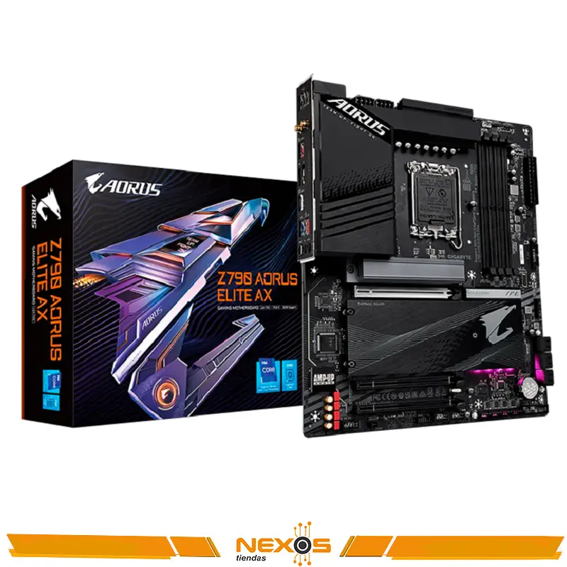 PLACA MADRE GIGABYTE Z790 AORUS ELITE AX, INTEL Z790 CHIPSET LGA1700, DDR5, HDMI, DP, WI-FI 6E, BLUETOOTH, M.2 USB, TYPE-C, ATX