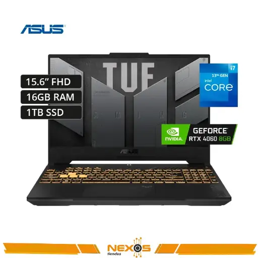 [111111278] LAPTOP ASUS TUF F15 FX507VV-WS74 INTEL CORE I7-13620H, 16GB DDR5-4800MHZ, 1TB SSD, RTX 4060 8GB, 15.6″ FHD (1920 x 1080), 144Hz