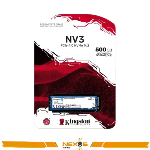 [111111852] UNIDAD SOLIDA KINGSTON 500GB NV3 PCIE 4.0 NVME M.2 SSD