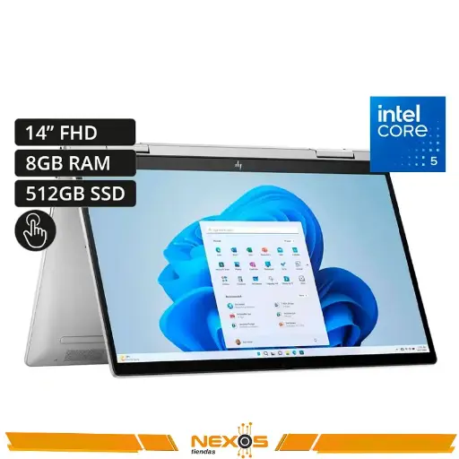 [1111111866] LAPTOP HP ENVY X360 14-ES1013DX ,INTEL ULTRA 5-120U, 8GB DDR4 3200 MHz, 512GB SSD, 14″ FHD (1920×1080) TACTIL